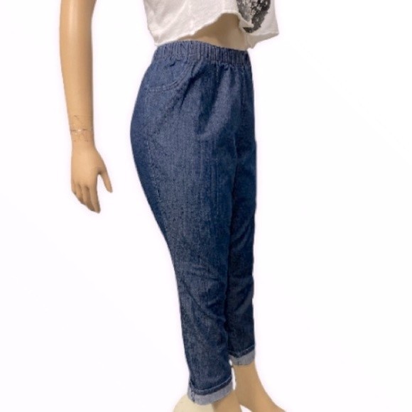 Chic Jean’s 90s relaxed mom Jeans elastic waist size 16P - Picture 5 of 13